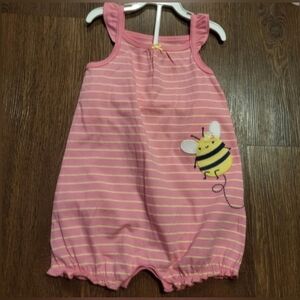 Carter's pink/yellow romper 12 months New With Tags